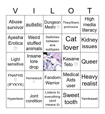 Violet Eloise Bingo Card