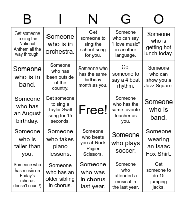 Blackout Human Bingo Card