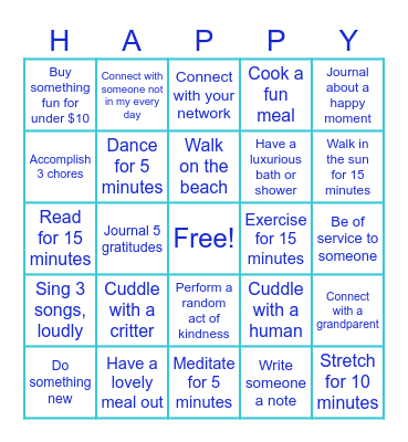 Finding Joy Bingo Card