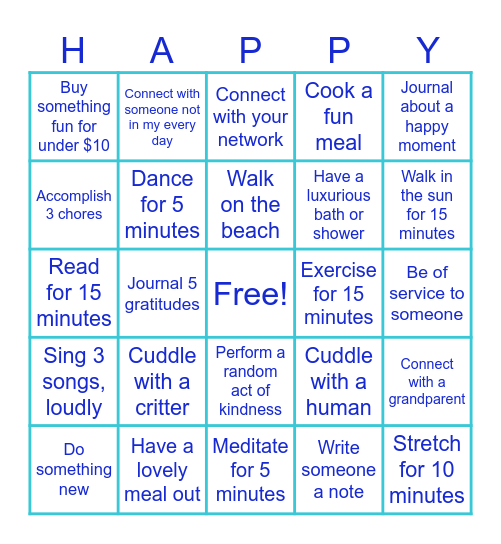Finding Joy Bingo Card