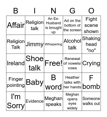 RHOC BINGO Card