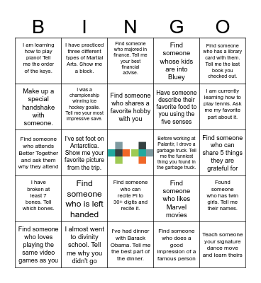 2025 Palantir Retreat Bingo Card