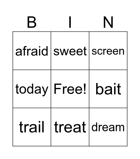 Gr 3 Week 3 Spelling Bingo Card