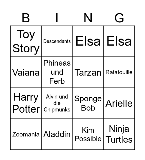 Filmmusik Bingo Card