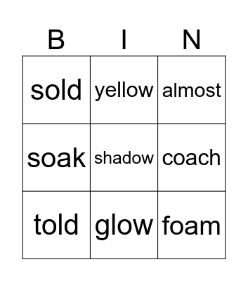 Gr 3 Week 4 Spelling Bingo Card