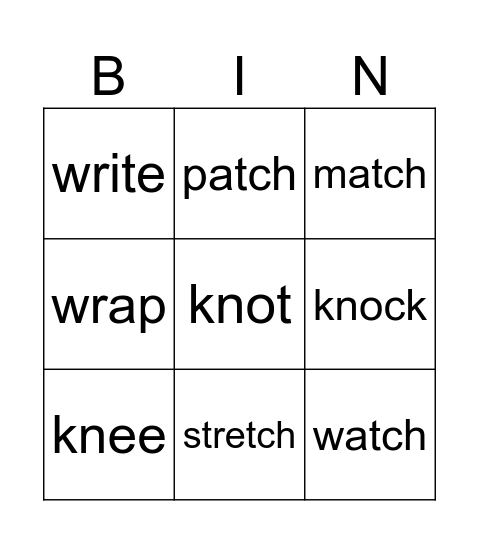 Gr 3 Week 8 Spelling Bingo Card