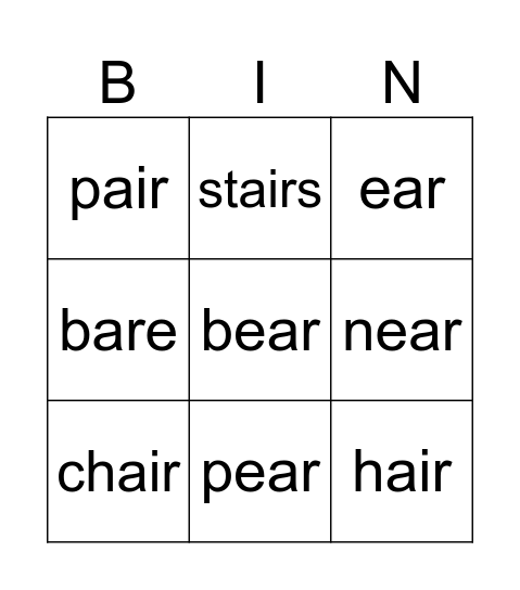 Gr 3 Week 16 Spelling Bingo Card