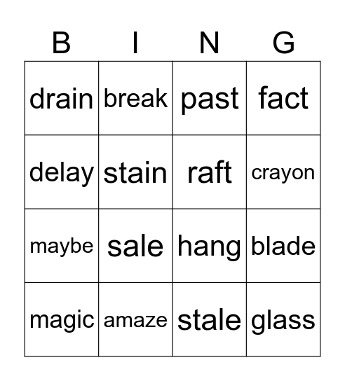 Gr  Week 1 Spelling Bingo Card