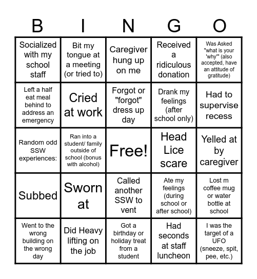 SSWIngo Bingo Card