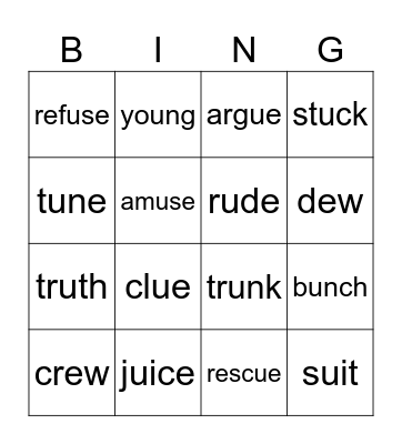 Gr 4 Week 6 Spelling Bingo Card