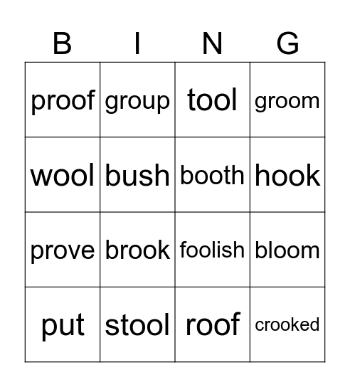 Gr 4 Week 7 Spelling Bingo Card