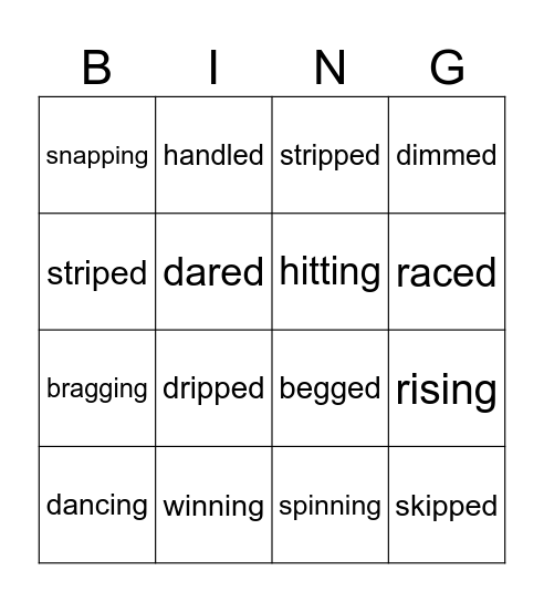 Gr 4 Week 12 Spelling Bingo Card
