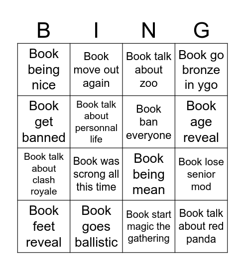 Book bingo 2025 Bingo Card