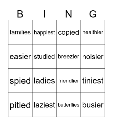 Gr 4 Week 15 Spelling Bingo Card