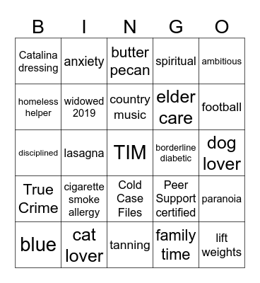 Tim BINGO! Bingo Card