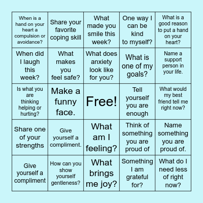 Self-Compassion Bingo Card