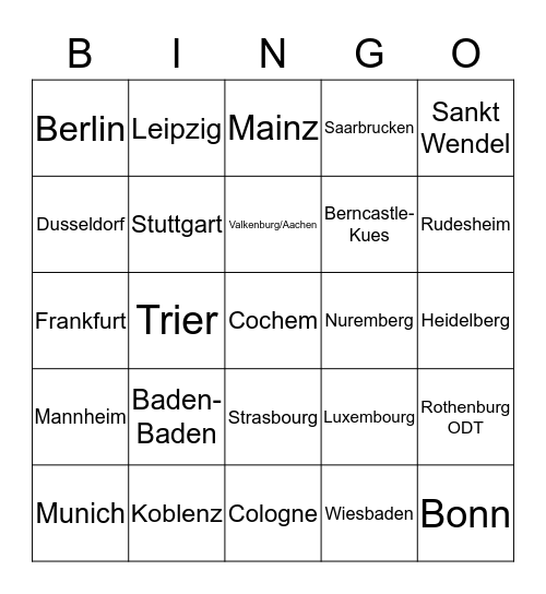 Christmas Market BINGO! Bingo Card