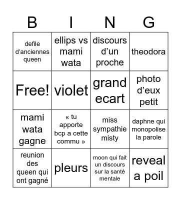 drag race all star bingo Card