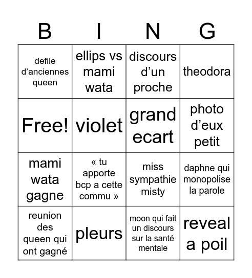 drag race all star bingo Card