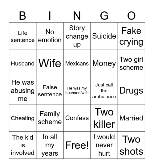 911 bingo Card
