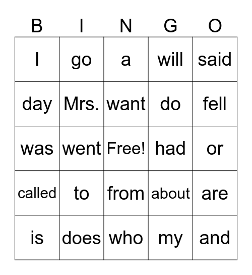 30t Bingo Card