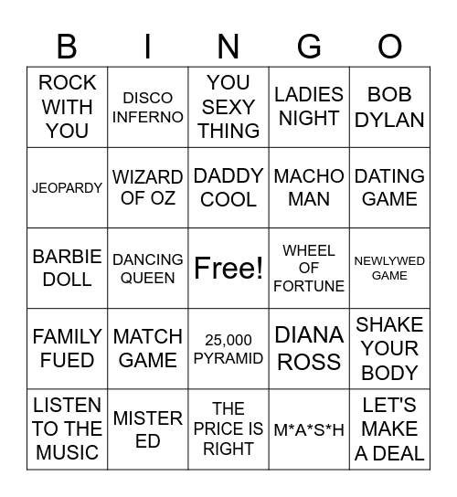 WILD CARD BINGO Card
