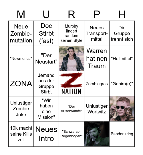 Z-Nation Bingo Card