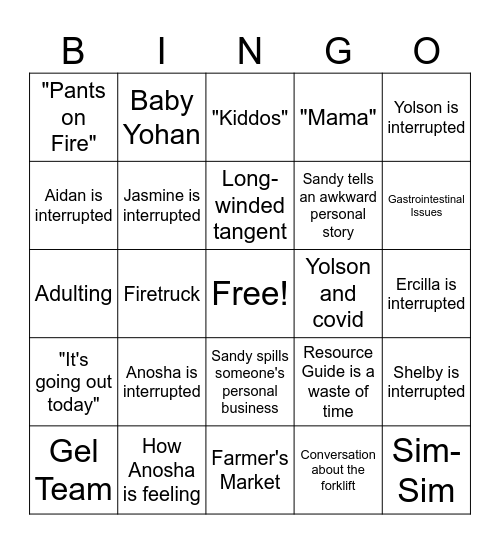 UN Bingo Card
