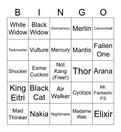 OTA Bingo Card
