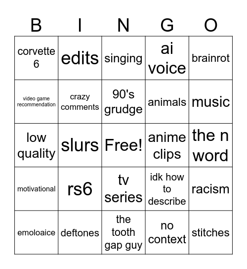 Ig Reels Bingo Card