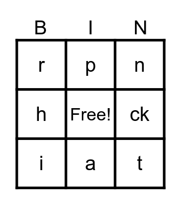 Phonics set 1 and 2 Bingo Card
