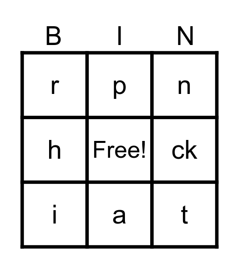 Phonics set 1 and 2 Bingo Card
