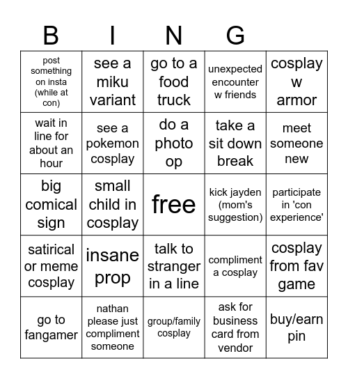 PAX bingo n Bingo Card