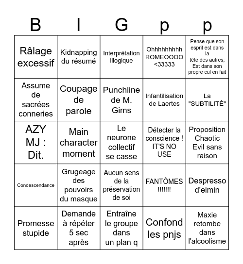 Khysès le retour, faut qu'j'éteigne mon four Bingo Card