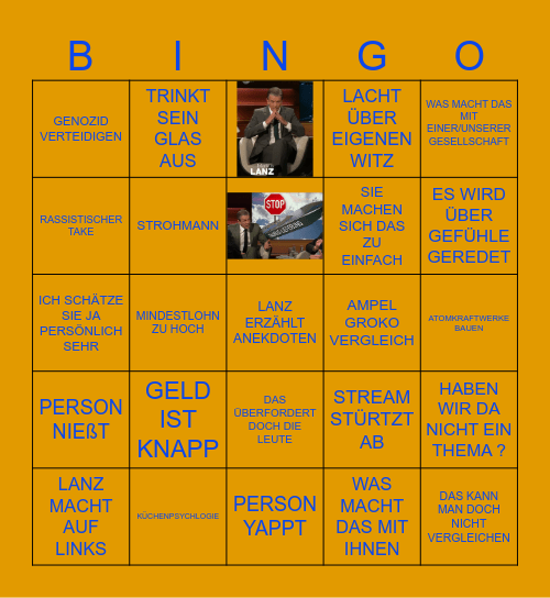 LANZ BULLSHITBINGO Card