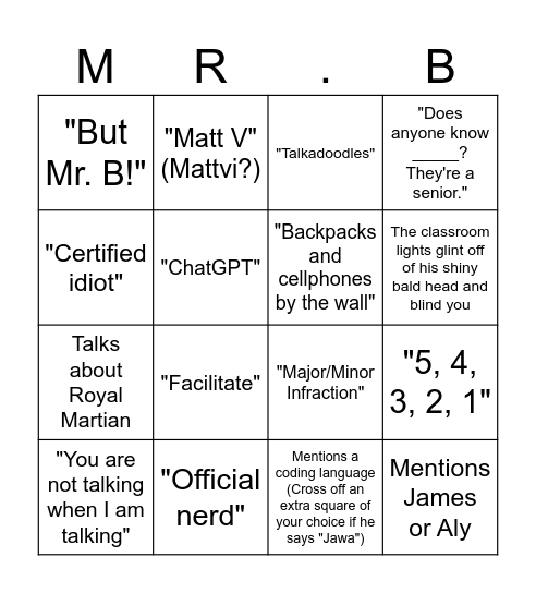 Mr. Bhatt Bingo Card