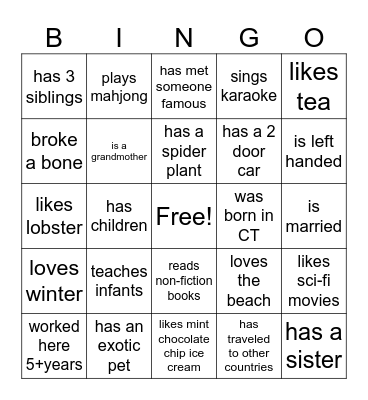 BINGO Card