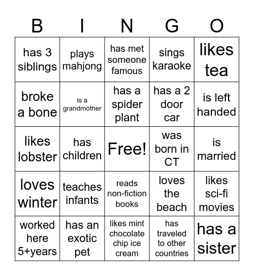 BINGO Card