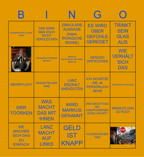 LANZ BULLSHITBINGO Card