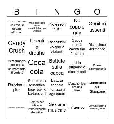 Emoji movie 😐 Bingo Card