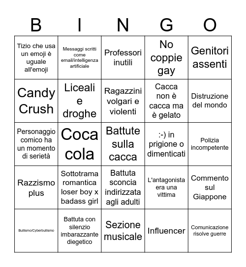 Emoji movie 😐 Bingo Card