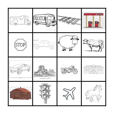 ROAD TRIP BINGO Card