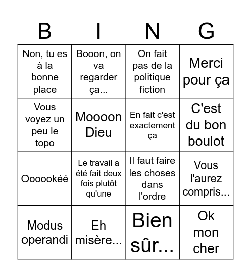 BINGO CARL Bingo Card