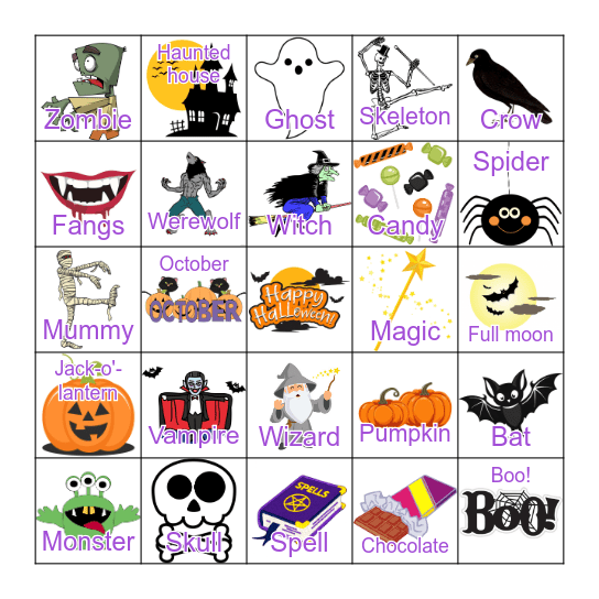 Halloween Bingo! Bingo Card