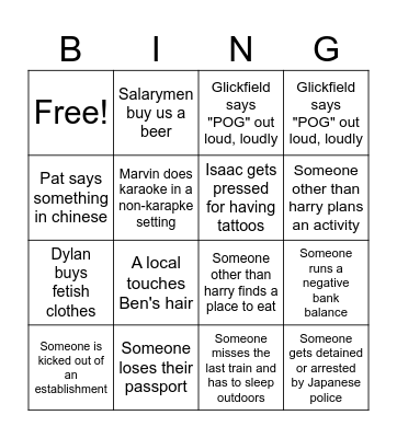 BING BONG BINGO Card