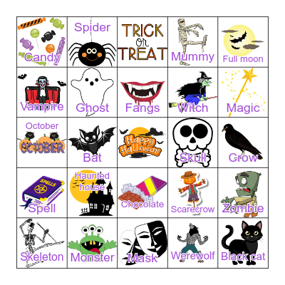 Halloween Bingo! Bingo Card