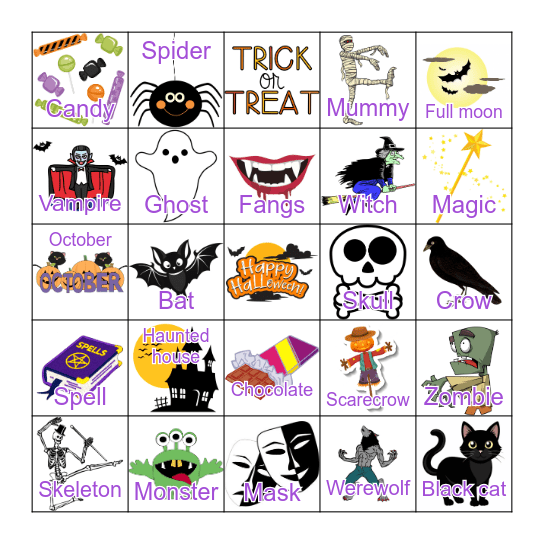 Halloween Bingo! Bingo Card