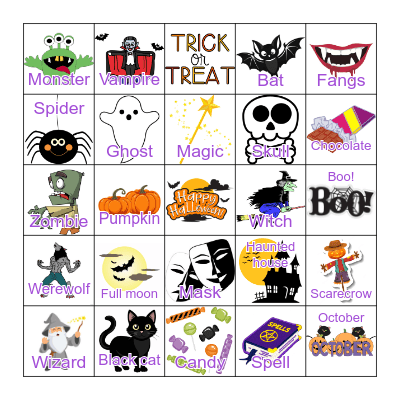 Halloween Bingo! Bingo Card