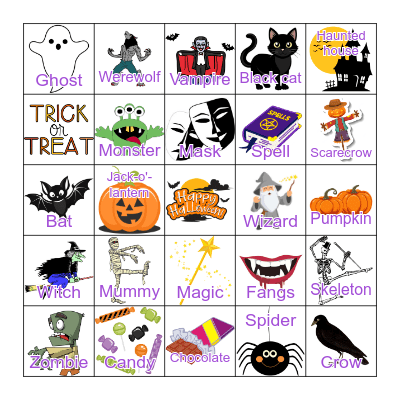 Halloween Bingo! Bingo Card