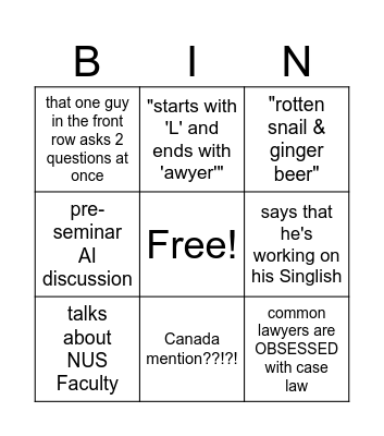 LC2010D Bingo Card